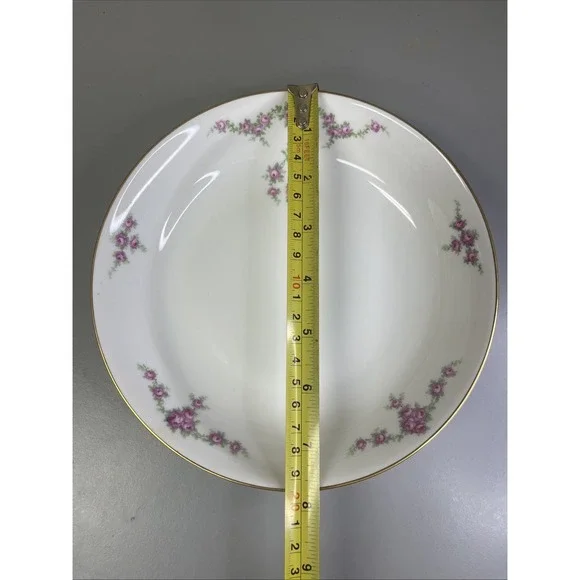 VINTAGE H & G (Heinrich) SELB BAVARIA - 8" Bowl Pink Flowers Dainty Tea Party - Picture 4 of 6